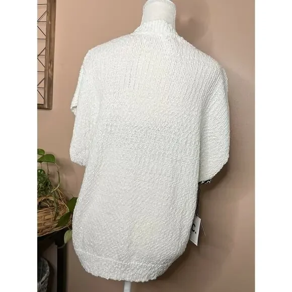 Callahan knitwear womens sz xl sweater ivory crew neck knit cotton - Picture 8 of 12